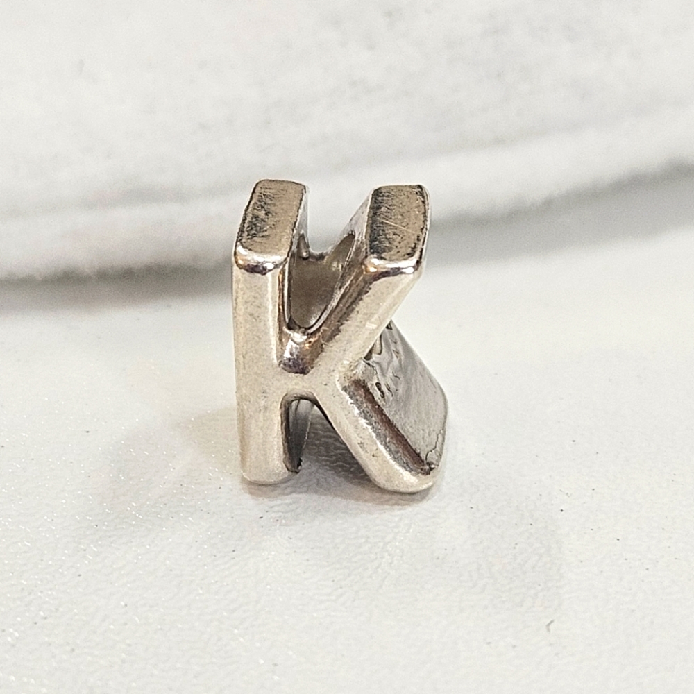 Pandora Sterling Silver Letter K Alphabet Charm 925 ALE